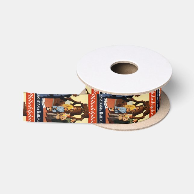 Philadelphia. Go by... Pennsylvania Railroad Satin Ribbon (Spool)