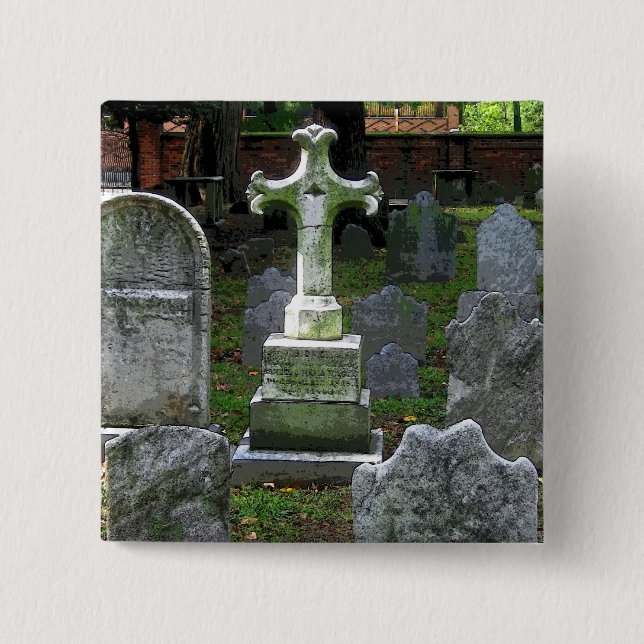 Philadelphia Graveyard CB 2 Inch Square Button (Front)