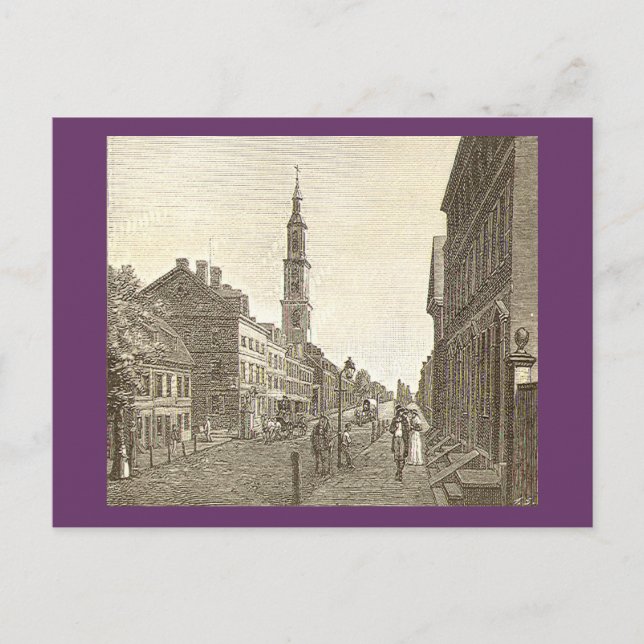 Philadelphia in 1800 Postcard (Front)