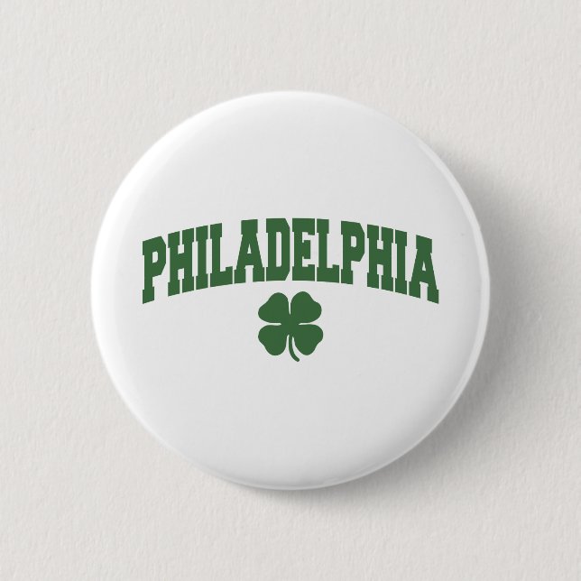 Philadelphia (Irish Shamrock) 2 Inch Round Button (Front)
