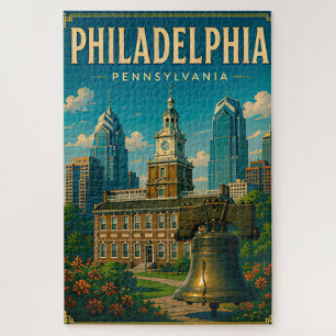 Philadelphia Liberty Bell and Skyline Jigsaw Puzzle