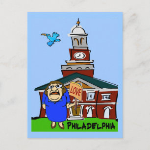 Philadelphia LOVE Cartoon Postcard