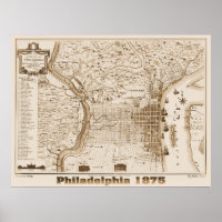 Philadelphia Map 1875, Replica