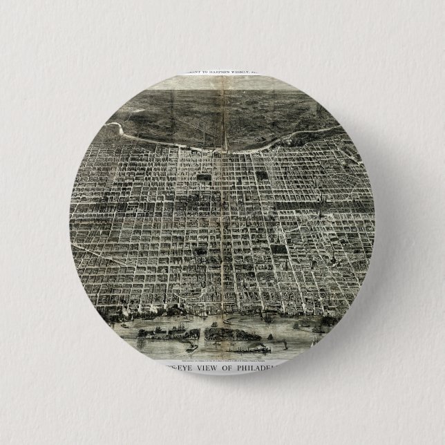 philadelphia map 2 inch round button (Front)