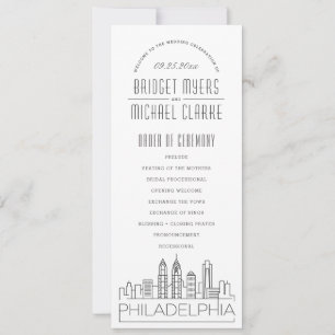 Philadelphia   Modern Deco Wedding Program