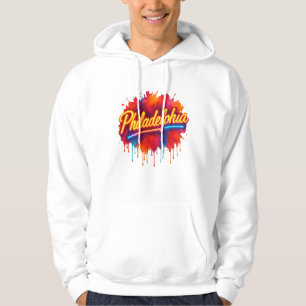 Philadelphia Neon Street Art – Bold Colorful Hoodie