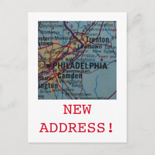 Philadelphia New Address announcement Postcard