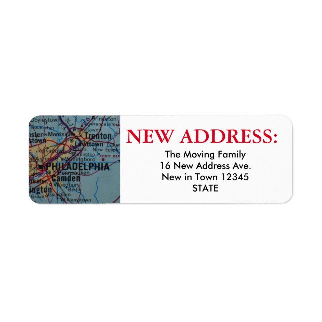 Philadelphia Nouveau Étiquette d'adresse (Devant)