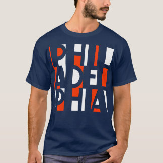 PHILADELPHIA ORANGE AND BLACK WORD ART PHILLY FAN  T-Shirt
