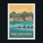 Philadelphia, PA | Boathouse Row Postcard<br><div class="desc">Anderson Design Group is an award-winning illustration and design firm in Nashville, Tennessee. Founder Joel Anderson directs a team of talented artists to create original poster art that looks like classic vintage advertising prints from the 1920s to the 1960s.</div>