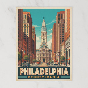 Philadelphia PA City Hall Pennsylvania retro Postcard