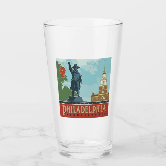 Philadelphia, PA | Independence Hall Glass (Front)