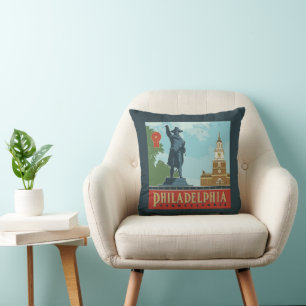 Philadelphia, PA Independence Hall Throw Pillow
