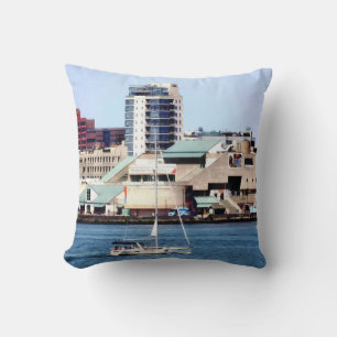 Philadelphia PA - Sailboat by Penn's Landing Throw Pillow