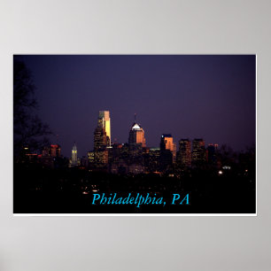 Philadelphia, PA skyline poster