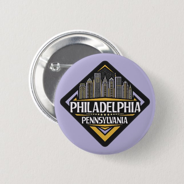 Philadelphia Pennsylvania 2 Inch Round Button (Front & Back)