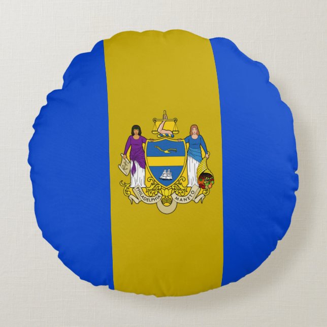 Philadelphia (Pennsylvania) City flag  Round Pillow (Front)