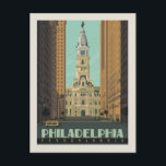 Philadelphia, Pennsylvania | City Hall Postcard<br><div class="desc">Anderson Design Group is an award-winning illustration and design firm in Nashville, Tennessee. Founder Joel Anderson directs a team of talented artists to create original poster art that looks like classic vintage advertising prints from the 1920s to the 1960s.</div>