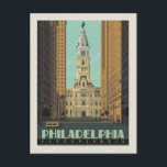 Philadelphia, Pennsylvania | City Hall Postcard<br><div class="desc">Anderson Design Group is an award-winning illustration and design firm in Nashville,  Tennessee. Founder Joel Anderson directs a team of talented artists to create original poster art that looks like classic vintage advertising prints from the 1920s to the 1960s.</div>