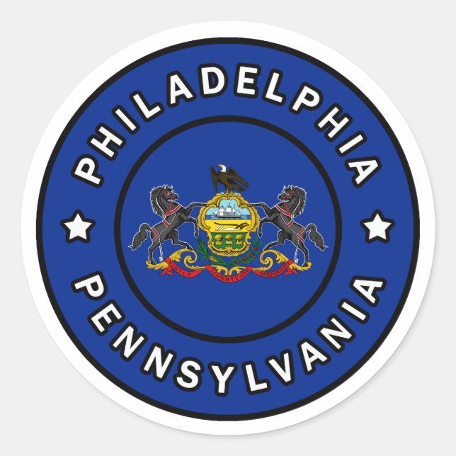 Philadelphia Pennsylvania Classic Round Sticker (Front)
