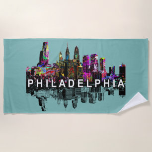 Philadelphia, Pennsylvania covered in graffiti  Beach Towel