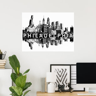 Philadelphia, Pennsylvania in black and white Poster