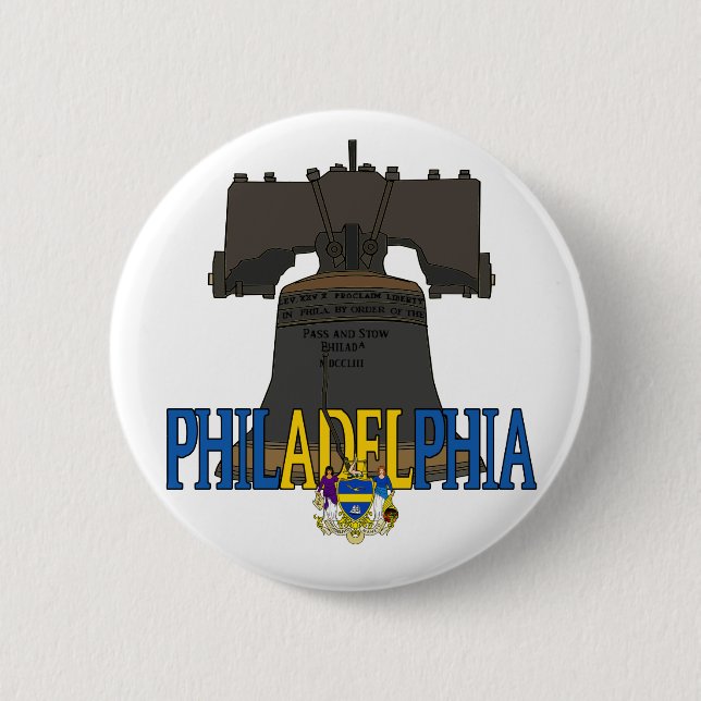 Philadelphia Pennsylvania Liberty Bell 2 Inch Round Button (Front)
