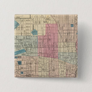 Philadelphia, Pennsylvania Map 2 Inch Square Button