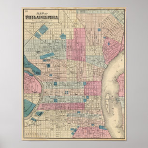 Philadelphia, Pennsylvania Map Poster