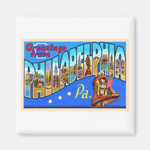 Philadelphia Pennsylvania PA Large Letter Postcard Magnet