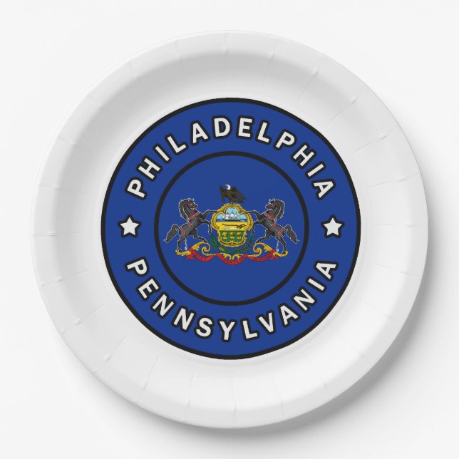 Philadelphia Pennsylvania Paper Plate (Front)
