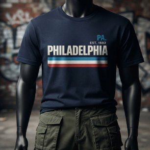 Philadelphia Pennsylvania Retro Athletic Stripe T-Shirt