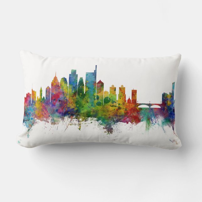 Philadelphia Pennsylvania Skyline Lumbar Pillow (Front)