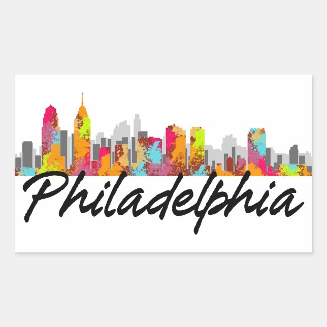 Philadelphia Pennsylvania Skyline Sticker (Front)
