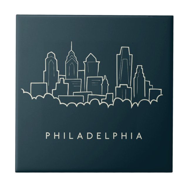 Philadelphia Pennsylvania Skyline Tile (Front)