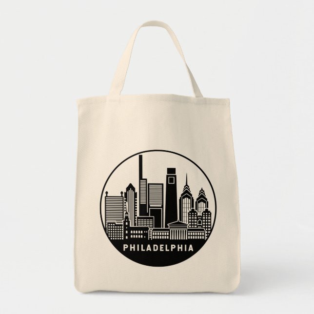 Philadelphia Pennsylvania Skyline Tote Bag (Front)