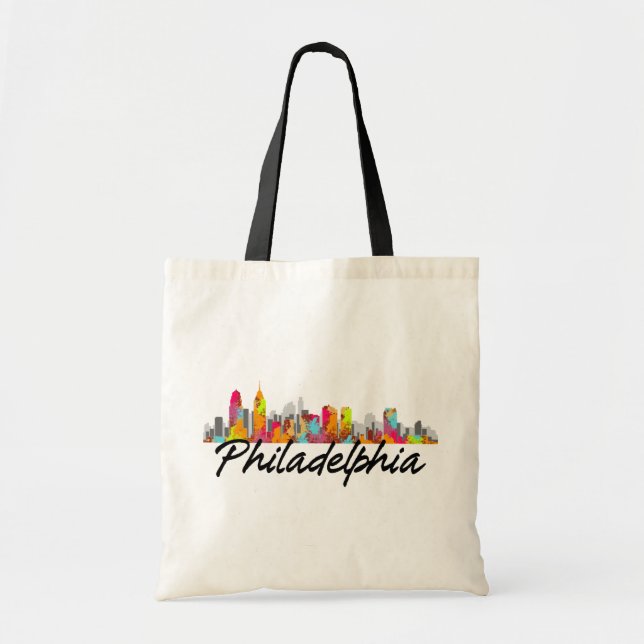 Philadelphia Pennsylvania Skyline Tote Bag (Front)