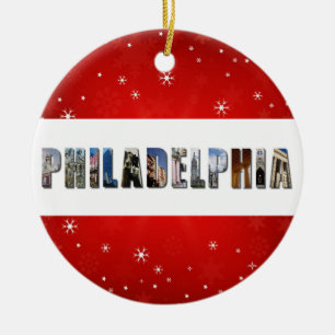 Philadelphia Pennsylvania Travel Photos Christmas Ceramic Ornament