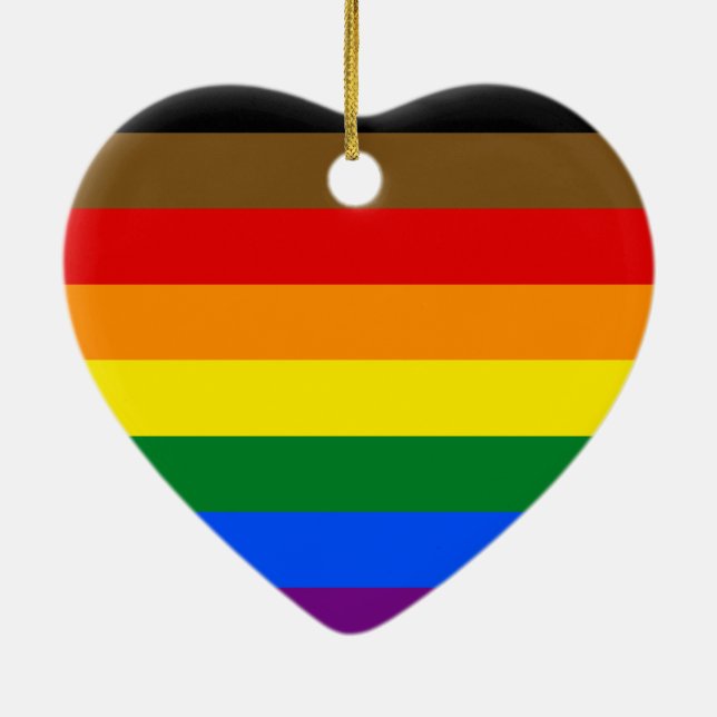 Philadelphia Pride Flag LGBTQ Ceramic Ornament (Back)