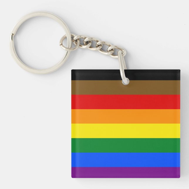 Philadelphia Pride Flag LGBTQ Keychain (Front)
