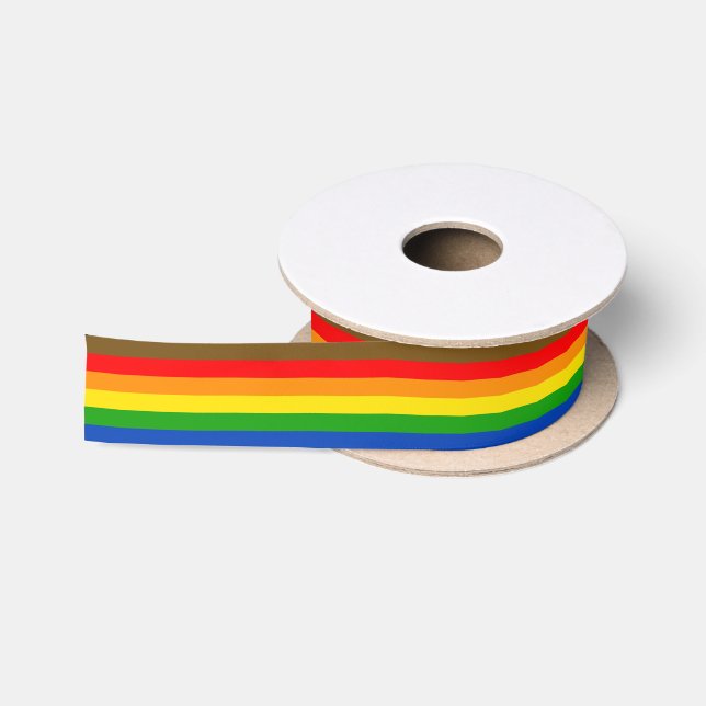 Philadelphia pride flag satin ribbon (Spool)