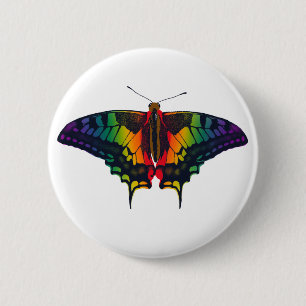 Philadelphia Rainbow Pride Flag Swallowtail 2 Inch Round Button