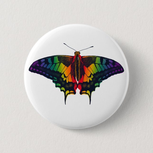Philadelphia Rainbow Pride Flag Swallowtail 2 Inch Round Button (Front)