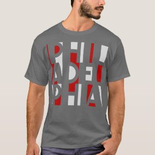 PHILADELPHIA RED WHITE AND BLUE WORD ART PHILLY FA T-Shirt