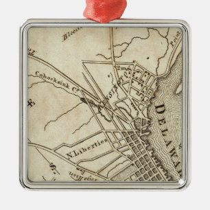 Philadelphia Road Map Metal Ornament