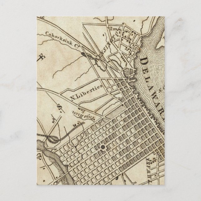 Philadelphia Road Map Postcard (Front)