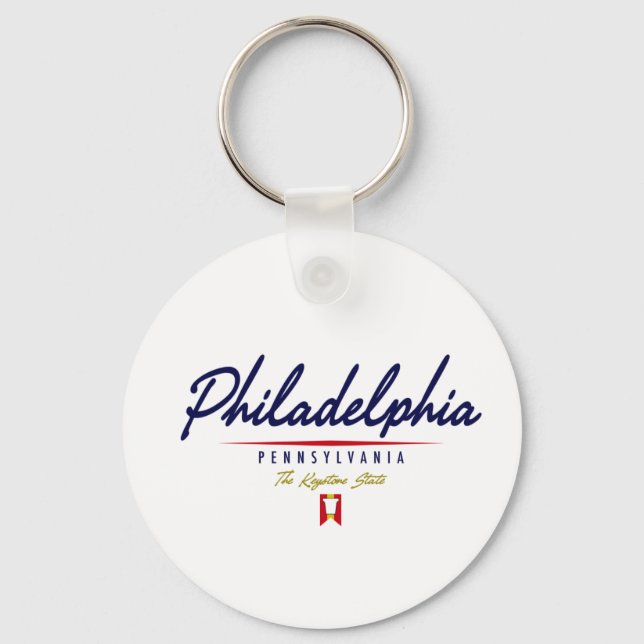 Philadelphia Script Keychain (Front)