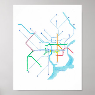 Philadelphia SEPTA Map Art Print