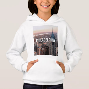 Philadelphia Skyline Aerial View Typography Urban