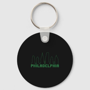 Philadelphia Skyline Downtown Cityscape Brotherly Keychain